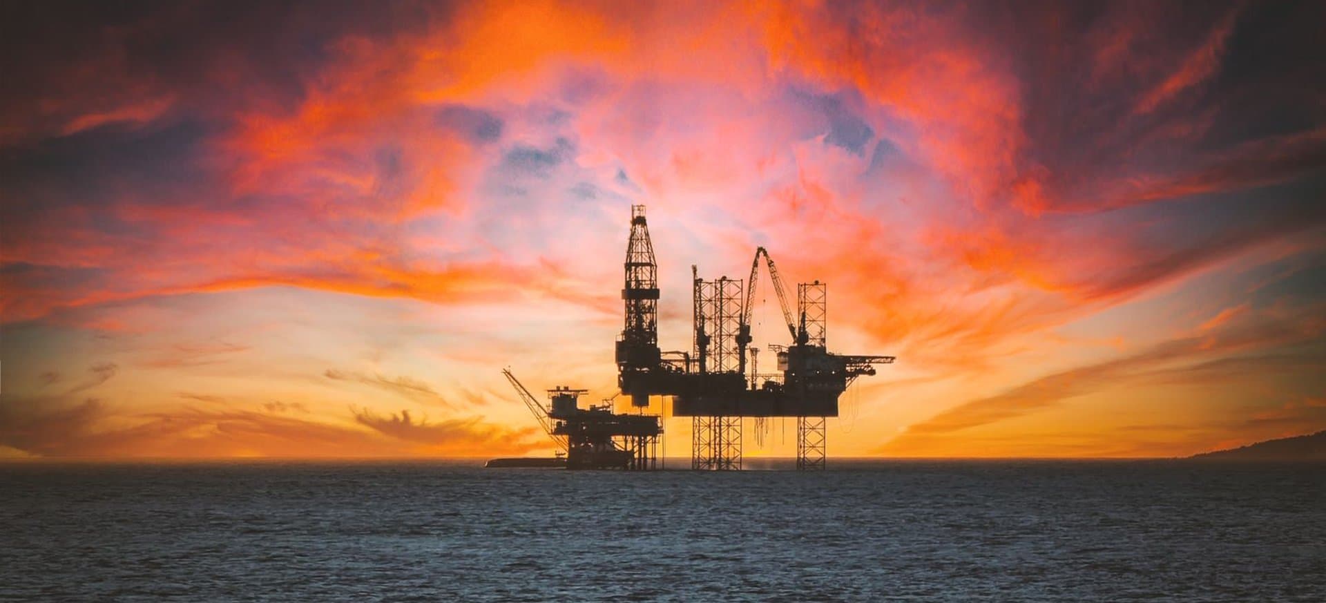 Offshore oil platform at sea