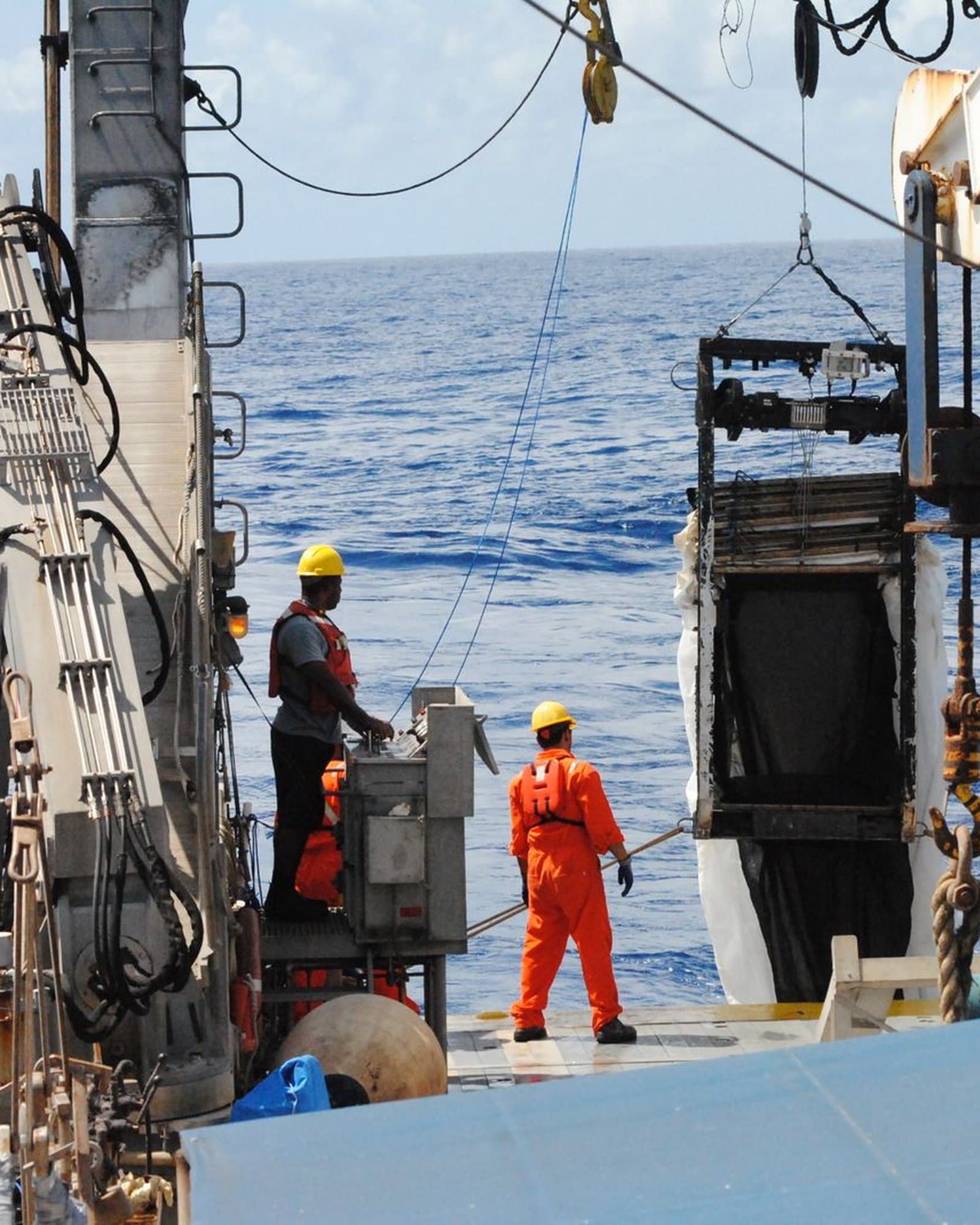 Offshore survey vessel at sea